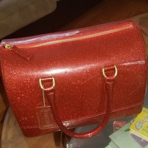 AUTHENTIC Red Furla "Candy Bag" Tote Bag